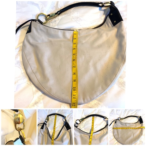 💯 Authentic Gucci Canvas Half Moon Hobo - Picture 6 of 7